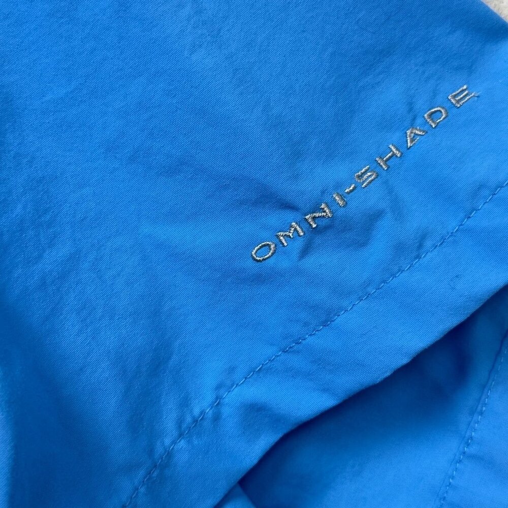 Columbia Men’s Omni-Shade Fishing Shirt Short Sleeve Vented Size L Blue - Picture 5 of 10